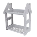 Miniatyrbilde 2 av 2: 1 stk Kreativ Husholdnings To-lags Oppbevaringsstativ Baderom Allsidig Oppbevaringsstativ Grå 38x31cm Grey 38x31cm