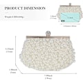 Miniatyrbillede 3 af 5: Dame Perle Aften Clutch Taske Kvinder Bryllup Taske Håndtaske Middagsselskab Bal Brude Taske
