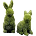 Miniatyrbillede 3 af 5: Påske Fuzzy Flocked Kanin Have Dekorationer Kunstig Mos Kanin Påske Dekorationer Bordpynt