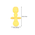 Miniatyrbillede 4 af 4: 1 Sæt Ske Bestik Silikon Toddler Foder Ske Til Børn Spisning Gul 9X4.5cm Yellow 9X4.5cm
