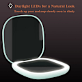 Miniatyrbild 2 av 5: Magnifying Mirror, Travel Makeup Mirror with Light, Portable 1X/5X Magnifying Compact Mirror LED Pocket Mirror Handheld Compact Mirror Green