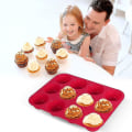 Miniatyrbillede 4 af 5: Silikon Muffinsbakke, 2 Pakker Muffinforme 12 Kopper Store, Non-stick Cupcakeform