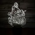 Miniatyrbild 3 av 5: SBSG Motorcycle LED Night Light, 16 Colors Remote Control & Smart Touch Dimmable 3D Illusion Bedside Lamp [DB]