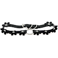Miniatyrbillede 2 af 5: Sort Kvinder Blomst Læder Halskæde Punk Rock Gotisk O-Ring Justerbar Choker Krave Halskæder Fødselsdagsgaver