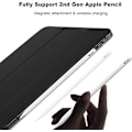 Pikkukuva 2 / 5: iPad Air 4 Kotelo 2020 - iPad Air 4. sukupolven kotelo 10,9 tuumaa Kevyt Ohut Suojus Läpinäkyvällä Himmeällä Kovalla Takakannella [tukee Touch ID:tä] (musta)