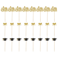 Miniatyrbillede 1 af 4: 24 stk. Graduering Fest Trencher Kage Toppers Papir Kage Toppers Guld 5,5x2,5cm Golden 5.5x2.5cm