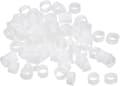 Silikongummiband Ringar 100st Halkfria 10mm Dia 0.7mm Tjocka 5mm Bredd för Kabelomslag, Bunt White