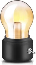 Retro Sengelampe Pære (Sort), USB Genopladelig LED Natlampe