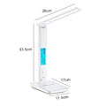 Miniatyrbillede 2 af 5: LED-bordlampe, Foldbar Dæmpbar Bordlampe Med Berøringsskærm/hukommelsesfunktion/vækkeur/temperatur Og Kalender, Til Kontor, Studie, Stue