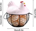 Miniatyrbild 2 av 5: Egg Basket for Kitchen, Rustic Chicken Wire Basket with Handle, Cute Egg Storage Basket for Kitchen, Living Room, Home Decor