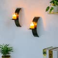 Miniatyrbild 3 av 5: 2 Vintage Wall-Mounted Candlesticks, Black Creative Iron