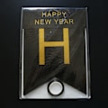 Miniatyrbillede 4 af 5: Sort Happy New Year Banner 2025, til happy new year baggrund og happy new year dørbanner ved indgangen