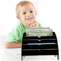 Miniatyrbillede 5 af 5: (sort) Computer Desktop Bogreol Organizer, Multipurpose Countertop Opbevaring Display Hylde Rack til Hjemmekontor Sovesal Møbler