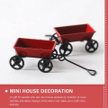 Miniatyrbillede 5 af 5: Mini Trækvogn Jernvogn Ornament Mini Hus Have Layout Ornament Miniature Vogn Rød Red