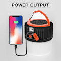 Pikkukuva 4 / 5: Aurinkokennocampingvalaisin - USB-ladattava LED-retkivalo Turvavalo puutarhaan Vedenpitävä, yökalastukseen, metsästykseen, leirintään musta