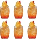 6-pack moderna Tiki-glas, dubbla Old Fashioned-glas, Hawaiian-stil, cocktailmugg, klar, 473 ml