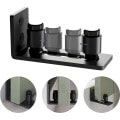 Miniatyrbillede 4 af 5: 2 Pakk Heavy Duty Skydedørs Gulvguide til Nederste Justerbar Rulle, 8 Opsætningsmuligheder, Flad Skydedørs Gulvguide Stay Rulle (Sort)