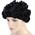 Miniatyrbilde 3 av 5: Floral Petal Dame Badehette Svømmehette Kvinner Retro Svømmehatt Langt/Kort Hår - Mote Flowal Elastisk Svømmehette Langt Hår Bading