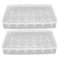 Pikkukuva 1 / 3: 2 kpl Jääkaappimunanlokeroa 24 lokeroa Munan säilytysastia Muna-alusta läpinäkyvä väri 31,5x23,5cm transparent color 31.5x23.5cm