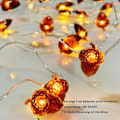 Miniatyrbillede 2 af 3: 3D Twinkle Acorn Efterårs Dekorationer Høst Lysstreng Til Køkken Babyshower Dekoration Thanksgiving Fest Hjem Have Krans
