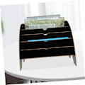 Miniatyrbillede 1 af 5: (sort) Desktop Organizer Kontor Opbevaring Træ Display Hylde | Fødselsdag Gaver Legetøj Hjem Indretning Fri Stil display Ægte Naturlig Stativ