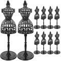 Miniatyrbild 1 av 4: 10 st Dockkläder Mannequin Dockklänning Display Form Står Dockklänning Klänning Modell Står Svart 21X6.5X Black 21X6.5X6.5CM