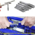 Miniatyrbilde 5 av 5: 7 stk 7,7 tommers lange T-håndtak Ratchet Tap Holder Justerbar Skiftenøkkel med M4-m12 maskinskruetråd Met