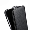 Miniatyrbild 4 av 4: MELKCO Magnetic Case for iPhone 16 Pro Vertical Flip Genuine Leather+PC Shockproof Cover - Multicolor Black