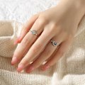 Miniatyrbillede 5 af 8: Celestial Sol og Måne Ringsæt, Glitrende Sol Ring/Blå Måne Ring Sølv 7