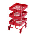 Miniatyrbillede 4 af 5: Simuleret Mini Vogn Opbevaringsvogn Pynt Til Minihus Bevægelig Vogn Opbevaringsstativ ModelRød7.5X5 Red 7.5X5.2X4CM