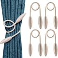Pikkukuva 5 / 5: 2 kpl (Beige) Verhotarrat, Magneettiset Verhotarrat Magneettiset Punotut Verhotarrat Solki Koti- ja Toimistokoristeluun