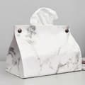 Marmormönstrad Tissue Box PU Läder Hem Bil Servett Pappersbehållare