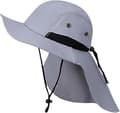 Solhatt med nakkebeskyttelse, ventilerende tur-solhatt med bred brem, visirhatt for klatring, ridning, backpacking (307Grå)