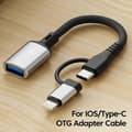 Pikkukuva 2 / 5: JS-112 2-in-1 Type-C/Lightning Uros - USB Naaras OTG-sovitinkaapeli, 0,15 m - Musta