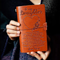 Miniatyrbillede 5 af 5: Til Min Datter Læderjournal - 140 Siders Notesbog Gave, Genopfyldbar Rejsejournal Dagbog Skitsebog Skrivejournal Graduation Tilbage Til Skolen