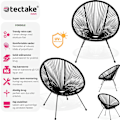 Miniatyrbillede 2 af 10: tectake 2 Havestole Santana -  sort Black