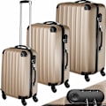 Miniatyrbillede 1 af 11: tectake Kuffertsæt hardcase -  champagnefarvet Champagne one size