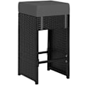 Miniatyrbillede 9 af 10: tectake Polyrattan loungesæt Ibiza med overtræk -  sort Black