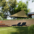 Miniatyrbillede 2 af 6: tectake Solsejl trekantet, beige - 400 x 400 x 400 cm 400 x 400 x 400 cm Beige