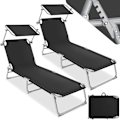Miniatyrbillede 1 af 11: tectake Solseng med 4-trin, 2 stk. -  sort Black