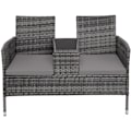 Miniatyrbillede 5 af 9: tectake Polyrattan havestole med bord -  grå/lysegrå Light grey