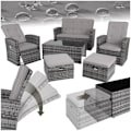 Miniatyrbillede 1 af 11: tectake Polyrattan loungesæt Bari -  grå Grey