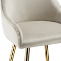Miniatyrbillede 11 af 11: Barstol Avane med ryglæn, polstret, velour look - Sæt med 4 stk. creme/guld