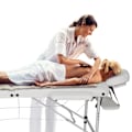 Miniatyrbillede 8 af 10: tectake Massagebriks med 2 zoner, polstring, massageruller og aluminiumsstel -  hvid White