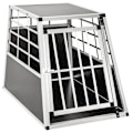 Miniatyrbillede 1 af 7: tectake Hundebur single med lige bagvæg - 65 x 90 x 69,5 cm 65 x 90 x 69,5 cm Black