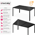 Miniatyrbillede 2 af 7: tectake Havebord Bianca 150x90x74,5cm -  sort/sort Black
