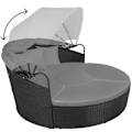 Miniatyrbillede 7 af 11: Rund daybed i polyrattan Santorini - sort Black
