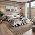 Miniatyrbillede 4 af 6: tectake Sengeramme med lameller - 200 x 180 cm White one size