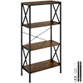 Miniatyrbillede 1 af 9: tectake Reol Barry 61,5x31,5x133,5cm -  Industrielt mørkt træ, rustikt Dark brown