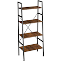 Miniatyrbillede 1 af 10: tectake Newcastle stigereol 57,5 x 35,5 x 139 cm -  Industrielt mørkt træ, rustikt Dark brown